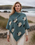 Black Sheep Long Neck Poncho | Summer Storm | 100% Pure Wool
