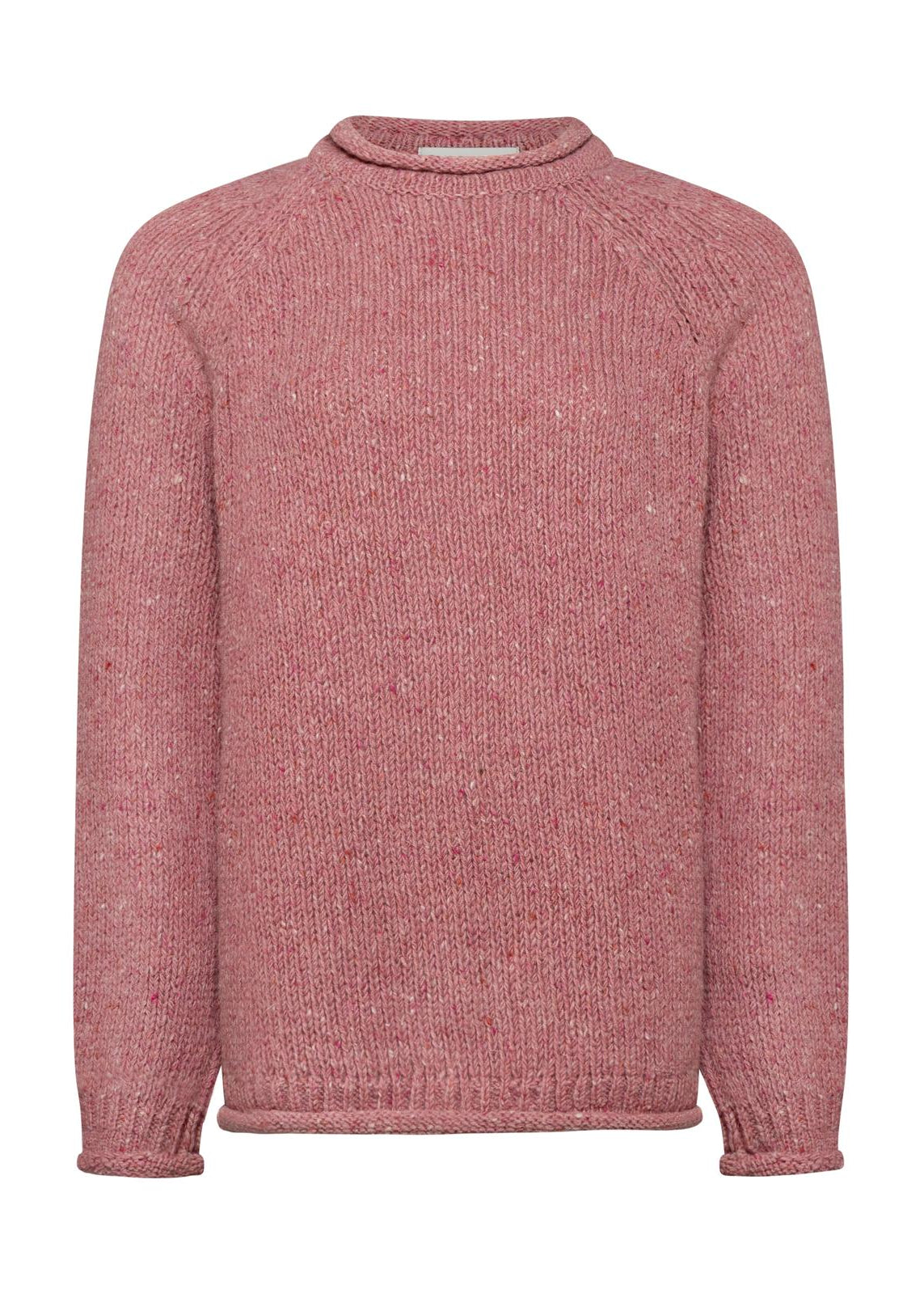 Ladies Roll Neck Fisherman Sweater | Pink