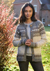 Fairisle Wool Cardigan | Natural Grey