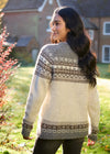 Fairisle Wool Cardigan | Natural Grey