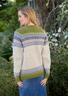 Fair Isle Pure Wool Cardigan | Olive