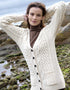 Adare Boyfriend Aran Cardigan | Natural