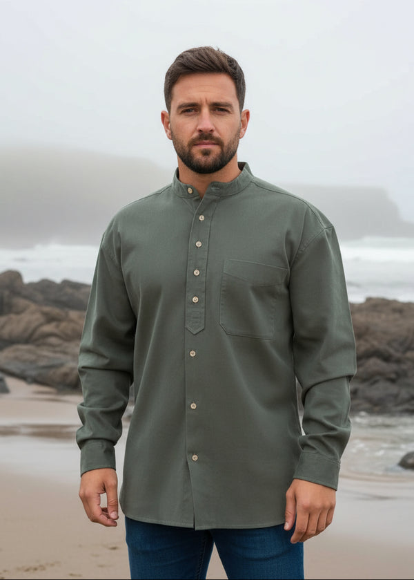 Civilian Men's Grandfather Shirt | Army Green