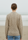 Unisex Aran Wool Sweater | Flecked Oatmeal