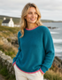 Slaney Crew Neck Sweater - Wool Cashmere Blend | Teal Harbour