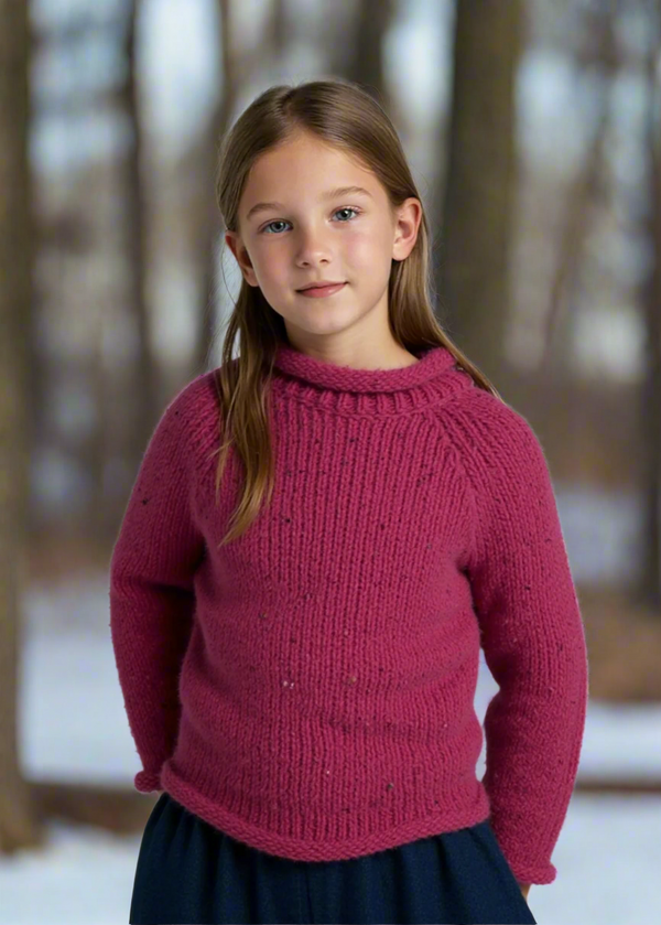 Childrens Roll Neck Raglan Crew