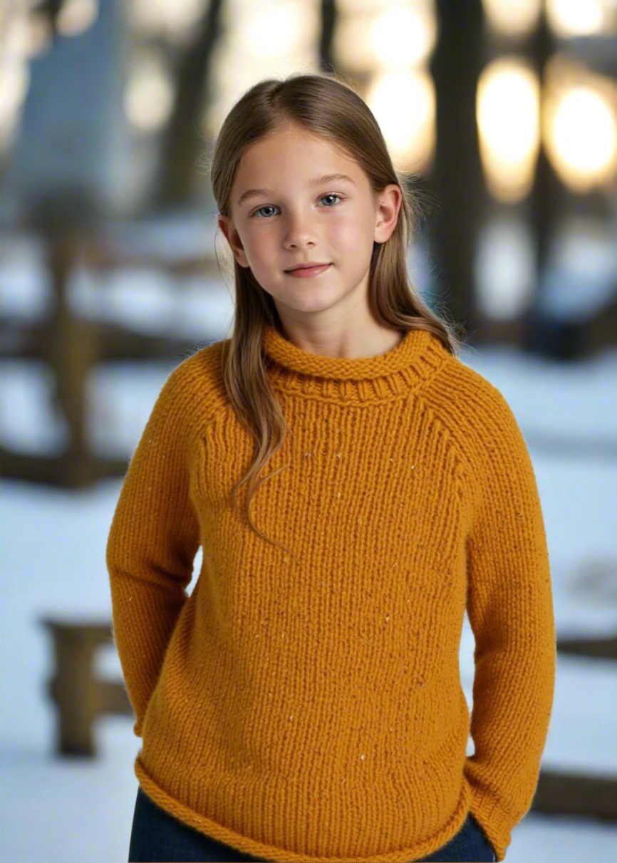 Childrens Roll Neck Raglan Crew