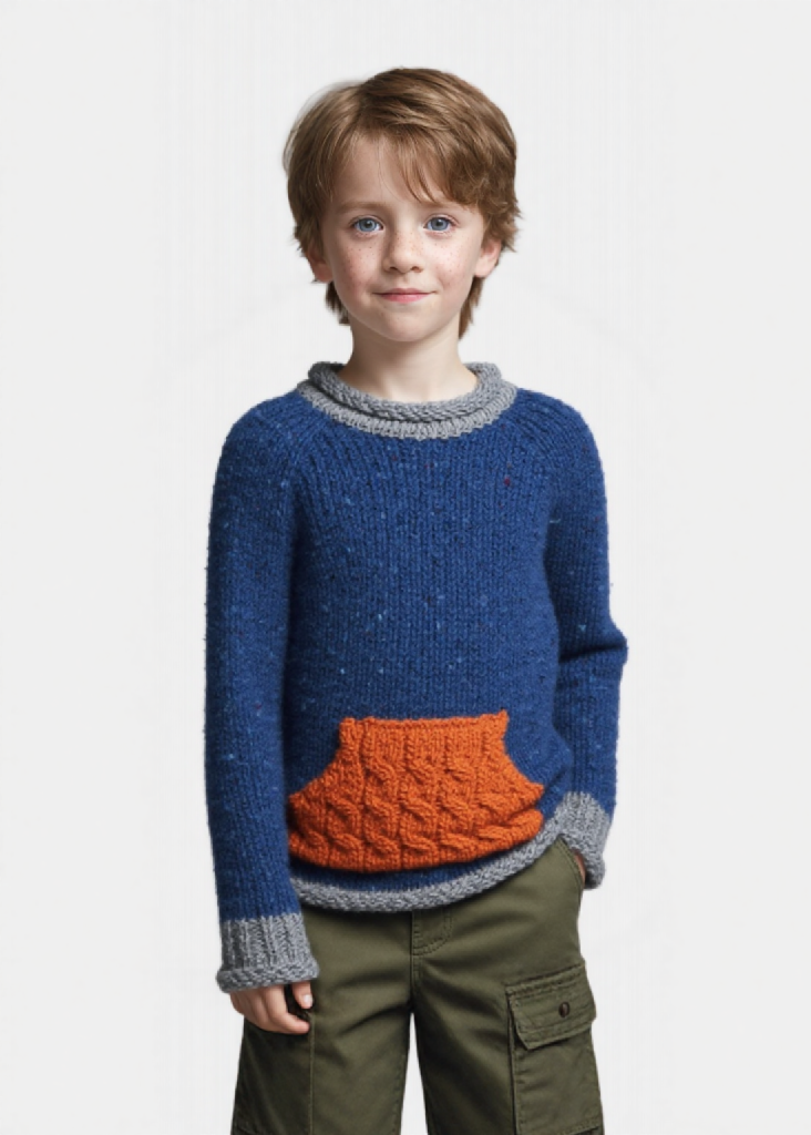 Childrens Roll Neck Sweater | Kangaroo Pocket