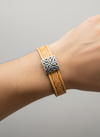 Braden Tan Celtic Cuff Leather Bracelet