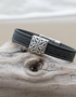 Braden Black Celtic Cuff Leather Bracelet