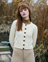 Ladies Cropped Aran Cardigan | Natural