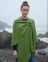 Irish Lambswool Draped Shawl - Asymmetrical Design | Green