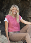IrelandsEye Women's V Neck Aran Vest | Rosa Pink