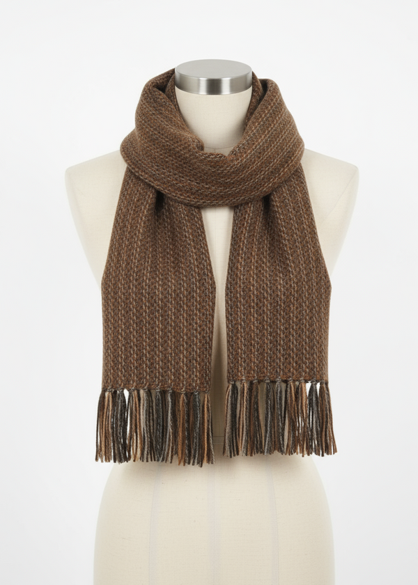 Mucros Alpaca Scarf | Brown Mix