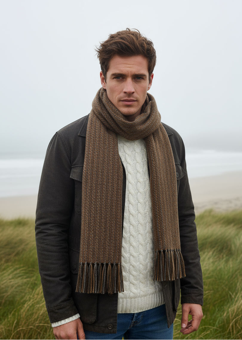 Mucros Alpaca Scarf | Brown Mix