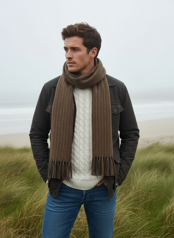 Mucros Alpaca Scarf | Brown Mix