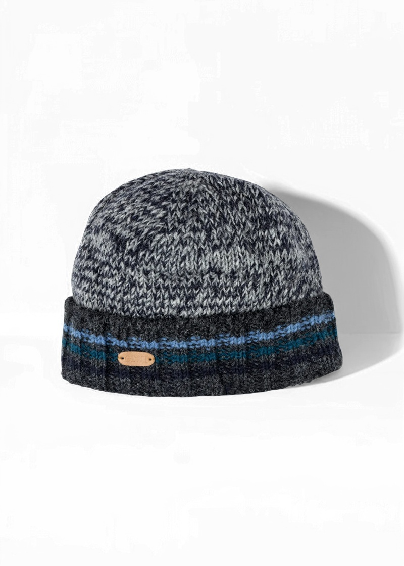 Rib Turnup Hat | Marled Blue