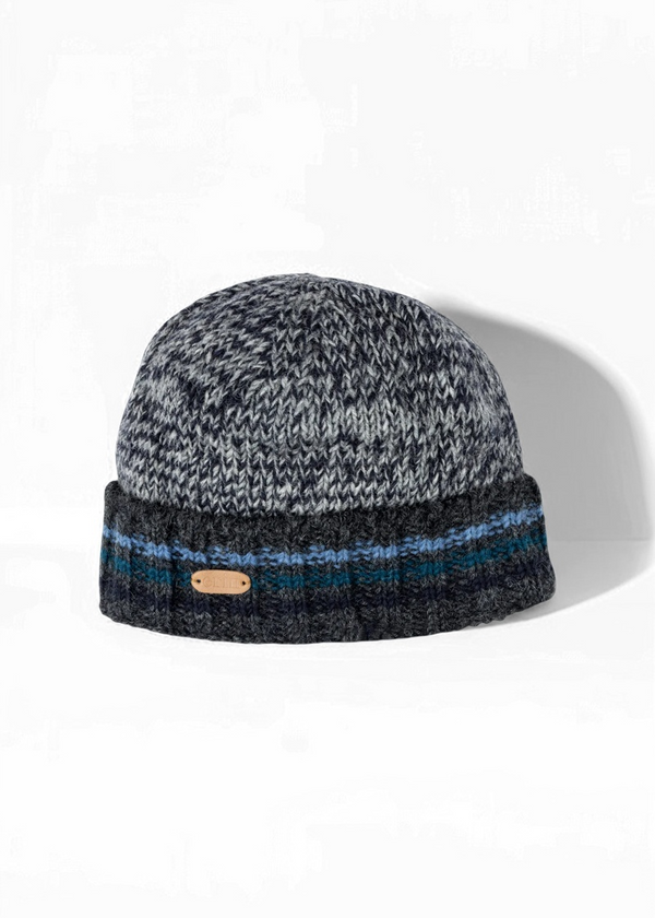 Rib Turnup Hat | Marled Blue
