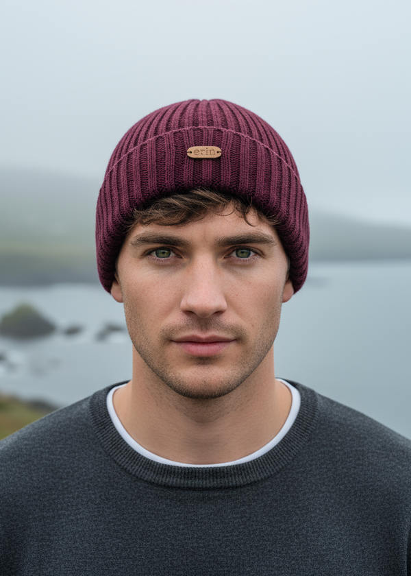 Rib Pullon Hat Turnup | Berry Red