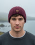 Erin Rib Pullon Hat Turnup Berry Red | 100% Wool Irish Winter Hat