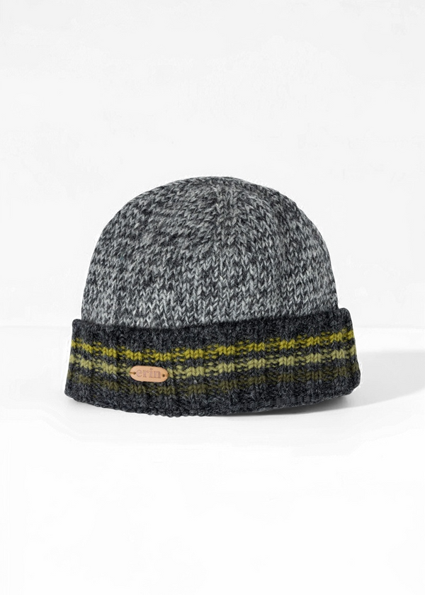 Men's Rib Turnup Hat | Marled Green