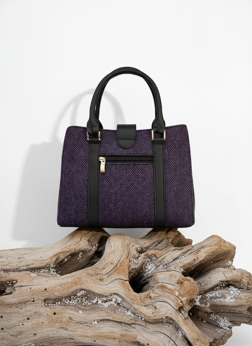 Mucros Jessica Bag | Purple Herringbone