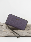 Mucros Tweed Wallet | Purple Herringbone