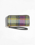 Mucros Tweed Wallet | Green Purple Check