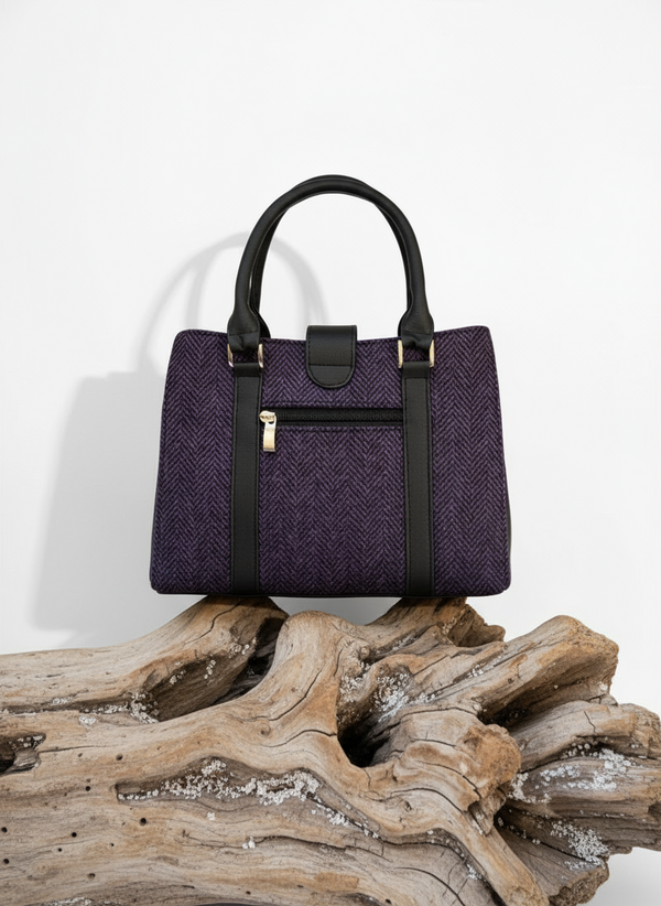 Mucros Jessica Bag | Purple Herringbone