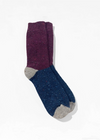 Tricolor 100% Merino Wool Socks | Burgandy