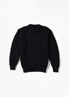 Unisex Aran Wool Sweater | Charcoal