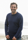 Tweed Roll Neck Mens Sweater | Navy