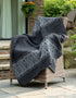 Aran Celtic Throw Charcoal | 100% Merino Wool Irish Blanket