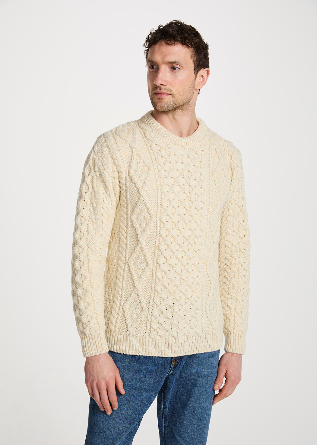 Aran Wool Sweater | Natural