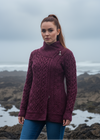 Aran Crafts Athenry Asymmetric Coat | Purple