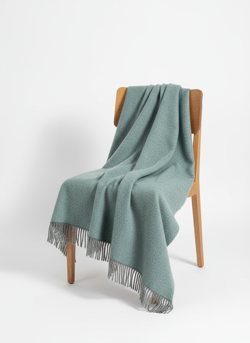 Mcnutt Wool Throw | Cosy Aqua