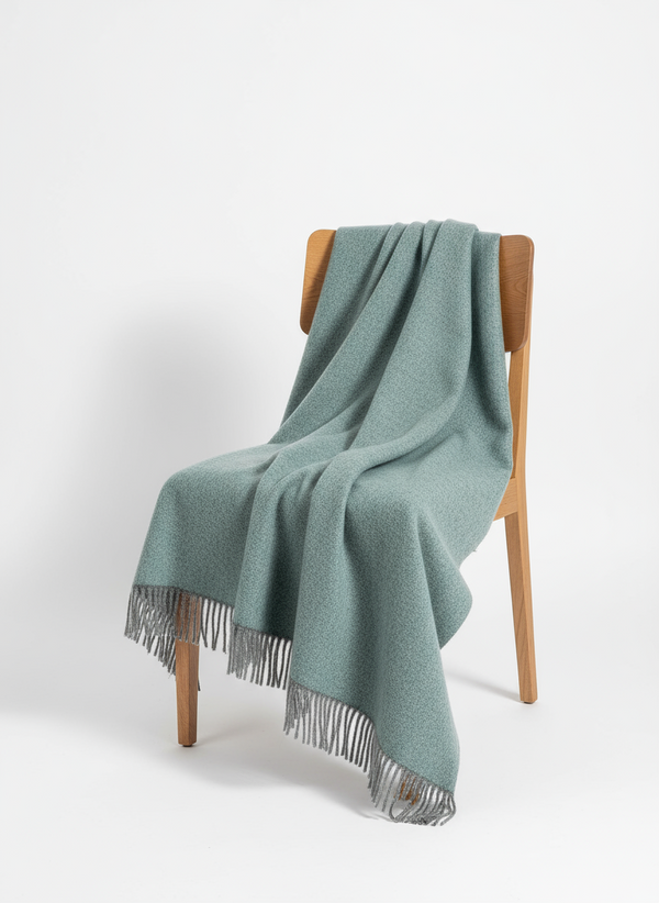 Mcnutt Wool Throw | Cosy Aqua