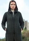 Aran Crafts Hooded Zip Coat | Green