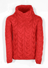 Aran Cowl Neck Chunky Sweater | Coral