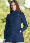 Aran Crafts Athenry Asymmetric Coat | Blue