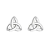 14k White Gold Flush Diamond Trinity Knot Earrings