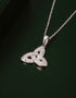14k White Gold Diamond Trinity Knot Necklace