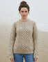 Unisex Aran Wool Sweater | Flecked Oatmeal