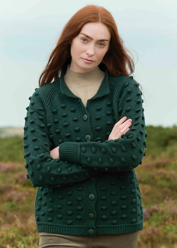 Aran Popcorn Stitch Cardigan