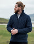Handknit Men's Aran Cardigan | Blue