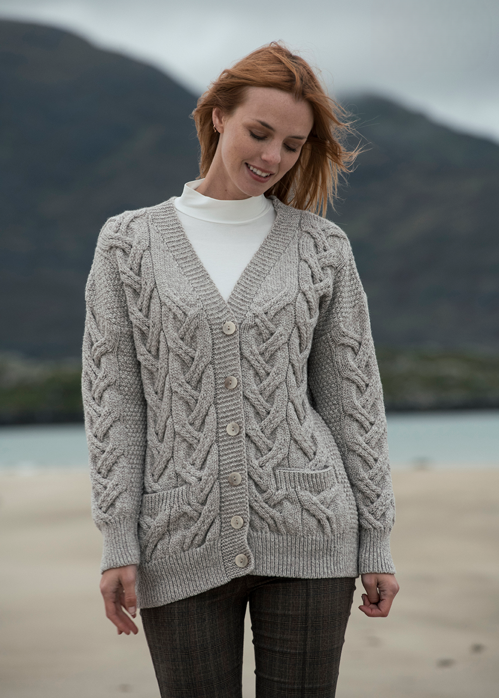 Ladies Aran Cardigan