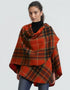 John Hanly Lambswool Cape | Orange Tartan Mix