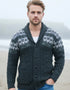 Aran Fairisle Button Cardigan | Charcoal