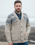 Aran Fairisle Button Cardigan | Oatmeal