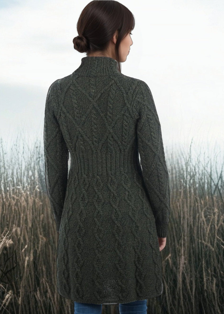 Aran Cable Signature Coat | Grey